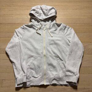 Vintage Nike Full Zip Hoodie Grey Heather Embroidered Swoosh Size L